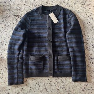 Sanctuary Black and Blue Buttoned Cardigan